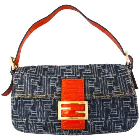 fendi baguette classic|Fendi vintage denim bag.